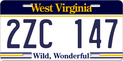 WV license plate 2ZC147
