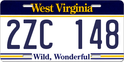 WV license plate 2ZC148