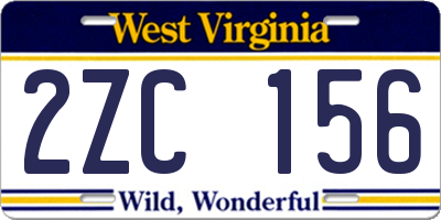WV license plate 2ZC156