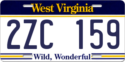 WV license plate 2ZC159