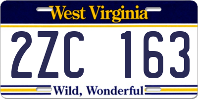 WV license plate 2ZC163