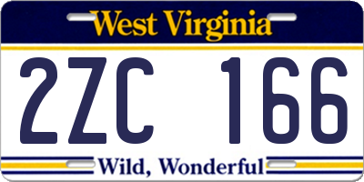 WV license plate 2ZC166