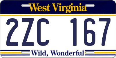 WV license plate 2ZC167