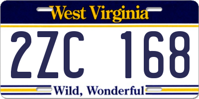 WV license plate 2ZC168