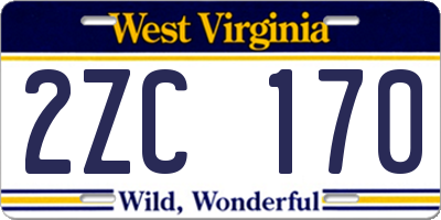 WV license plate 2ZC170