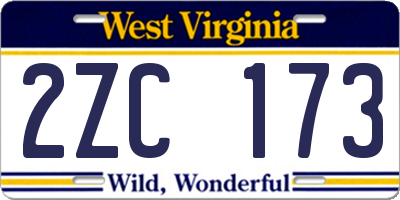 WV license plate 2ZC173