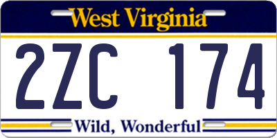 WV license plate 2ZC174