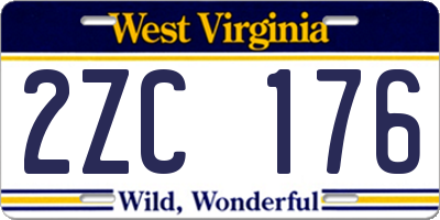 WV license plate 2ZC176