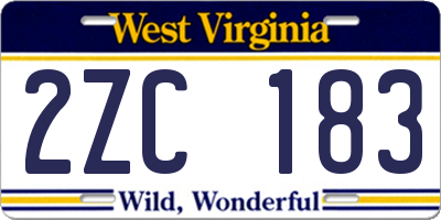 WV license plate 2ZC183