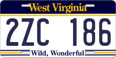 WV license plate 2ZC186