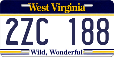 WV license plate 2ZC188