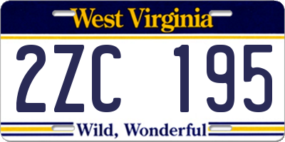 WV license plate 2ZC195