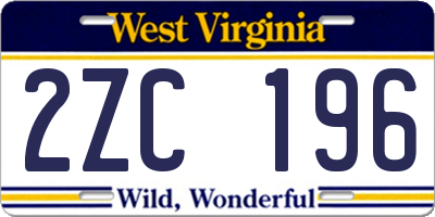 WV license plate 2ZC196