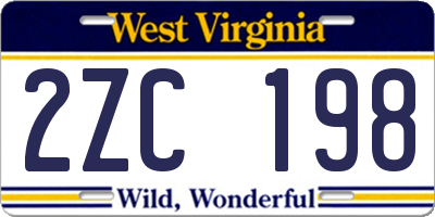 WV license plate 2ZC198
