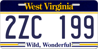 WV license plate 2ZC199