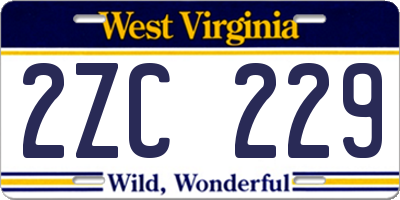 WV license plate 2ZC229