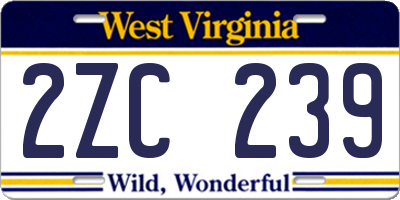 WV license plate 2ZC239
