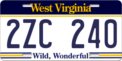 WV license plate 2ZC240