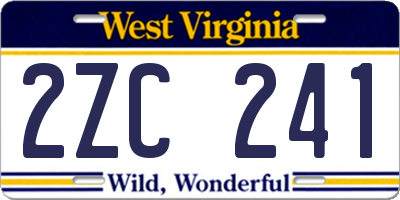 WV license plate 2ZC241