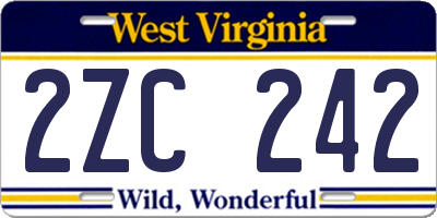 WV license plate 2ZC242