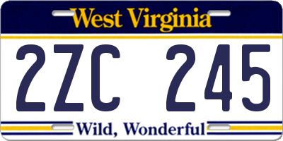 WV license plate 2ZC245