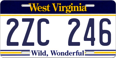 WV license plate 2ZC246
