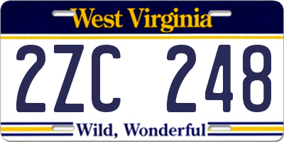 WV license plate 2ZC248