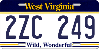 WV license plate 2ZC249