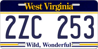 WV license plate 2ZC253
