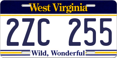 WV license plate 2ZC255