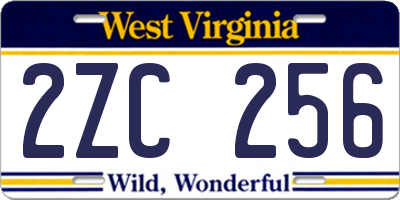 WV license plate 2ZC256
