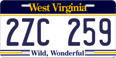 WV license plate 2ZC259