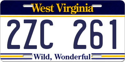 WV license plate 2ZC261