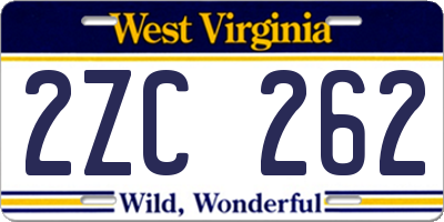 WV license plate 2ZC262