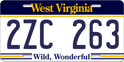 WV license plate 2ZC263