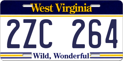 WV license plate 2ZC264