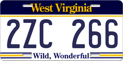 WV license plate 2ZC266