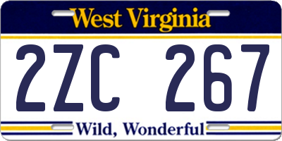 WV license plate 2ZC267