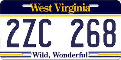 WV license plate 2ZC268