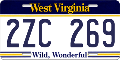 WV license plate 2ZC269