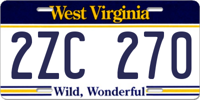 WV license plate 2ZC270