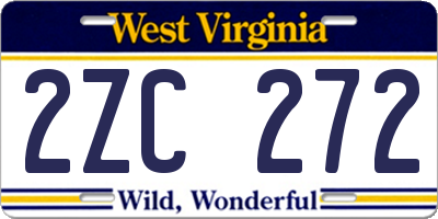 WV license plate 2ZC272