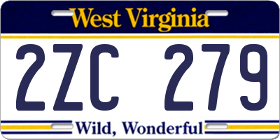 WV license plate 2ZC279