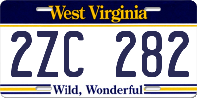 WV license plate 2ZC282