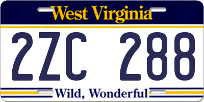 WV license plate 2ZC288