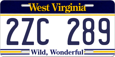WV license plate 2ZC289