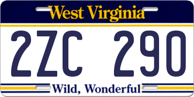 WV license plate 2ZC290