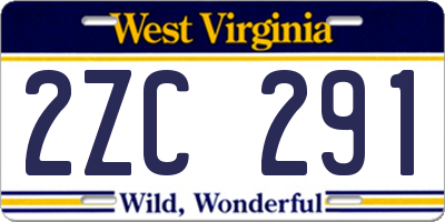 WV license plate 2ZC291