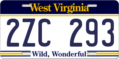WV license plate 2ZC293