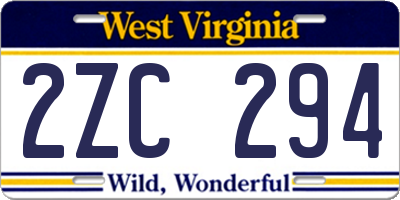 WV license plate 2ZC294